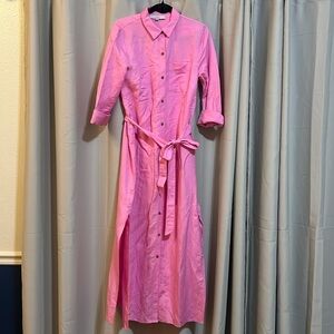 NWT loft pink linen maxi dress